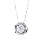 White Gold halo diamond pendant in oval shape