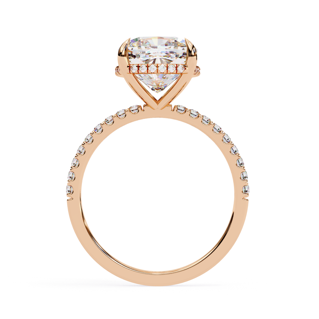 Luxury cushion shaped diamond ring