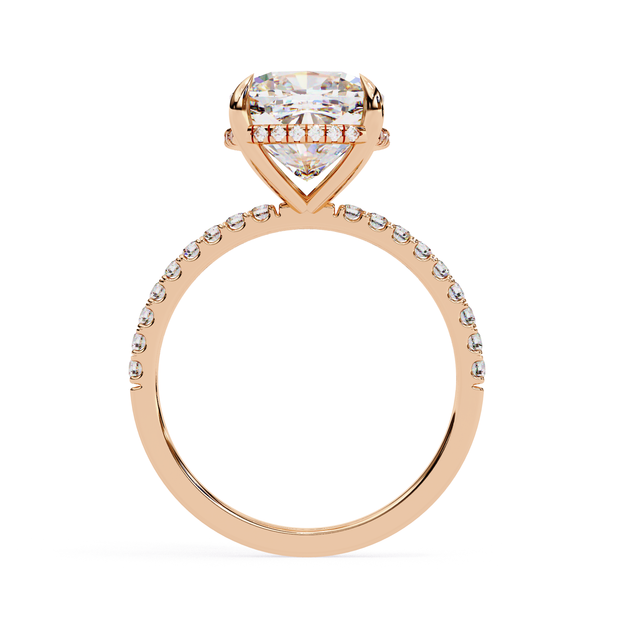 Luxury cushion shaped diamond ring