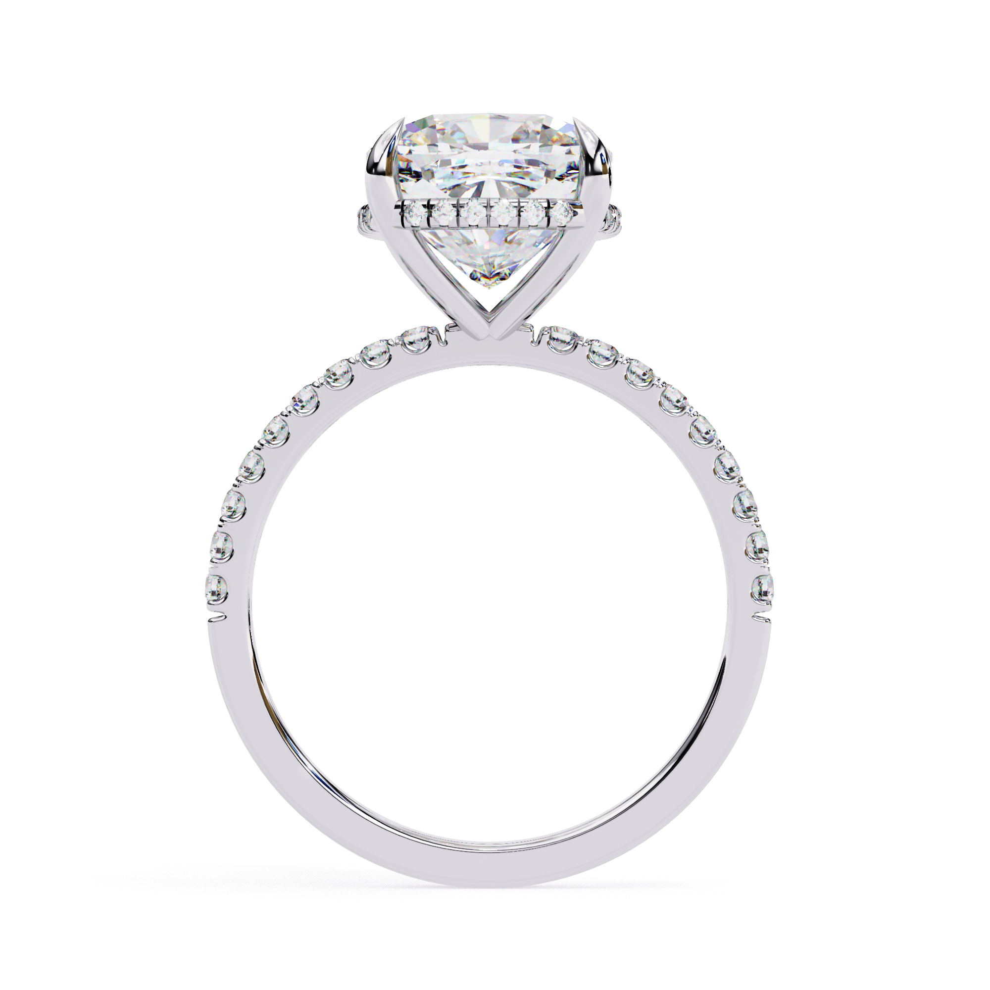 Luxury cushion shaped diamond ring