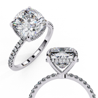 High sparkle cushion cut diamond ring