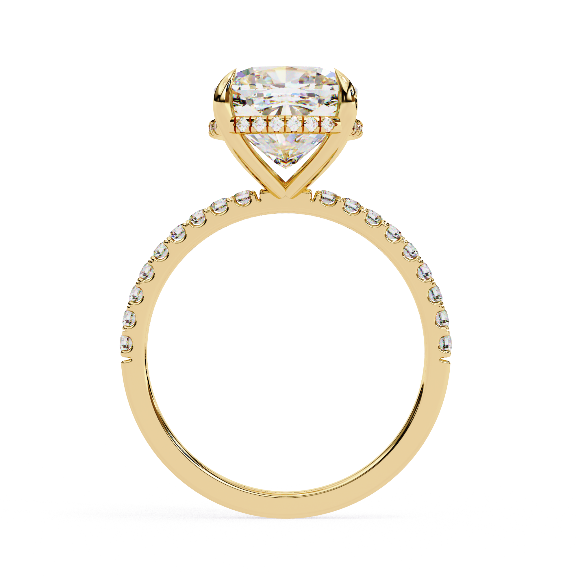 Luxury cushion shaped diamond ring