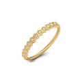 Hexagon-style gold diamond wedding band