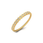 Hexagon-style gold diamond wedding band