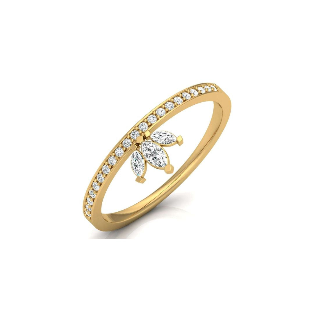 Marquise Cluster Diamond Crown Eternity Wedding Band in Gold