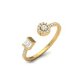 Unique shape gold diamond ring for women