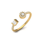 Unique shape gold diamond ring for women