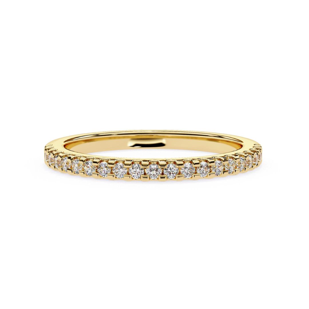 Classic gold diamond wedding band for women