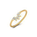 Delicate Marquise Diamond Leaf Crown Ring in Gold