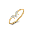 Delicate Marquise Diamond Leaf Crown Ring in Gold