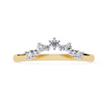 Geometric crown style diamond band in gold