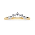 Geometric crown style diamond band in gold