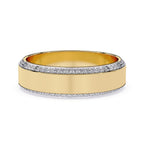 Sparkling edge diamond wedding band in gold