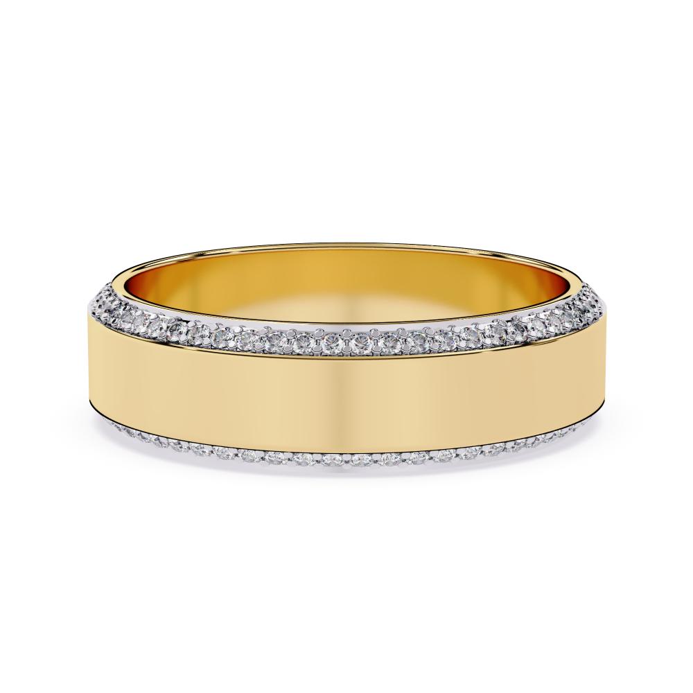 Sparkling edge diamond wedding band in gold