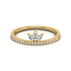Crown Diamond Wedding Band in Gold