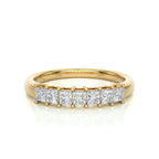 Princess-Cut Half Eternity Diamond Wedding Band in Gold