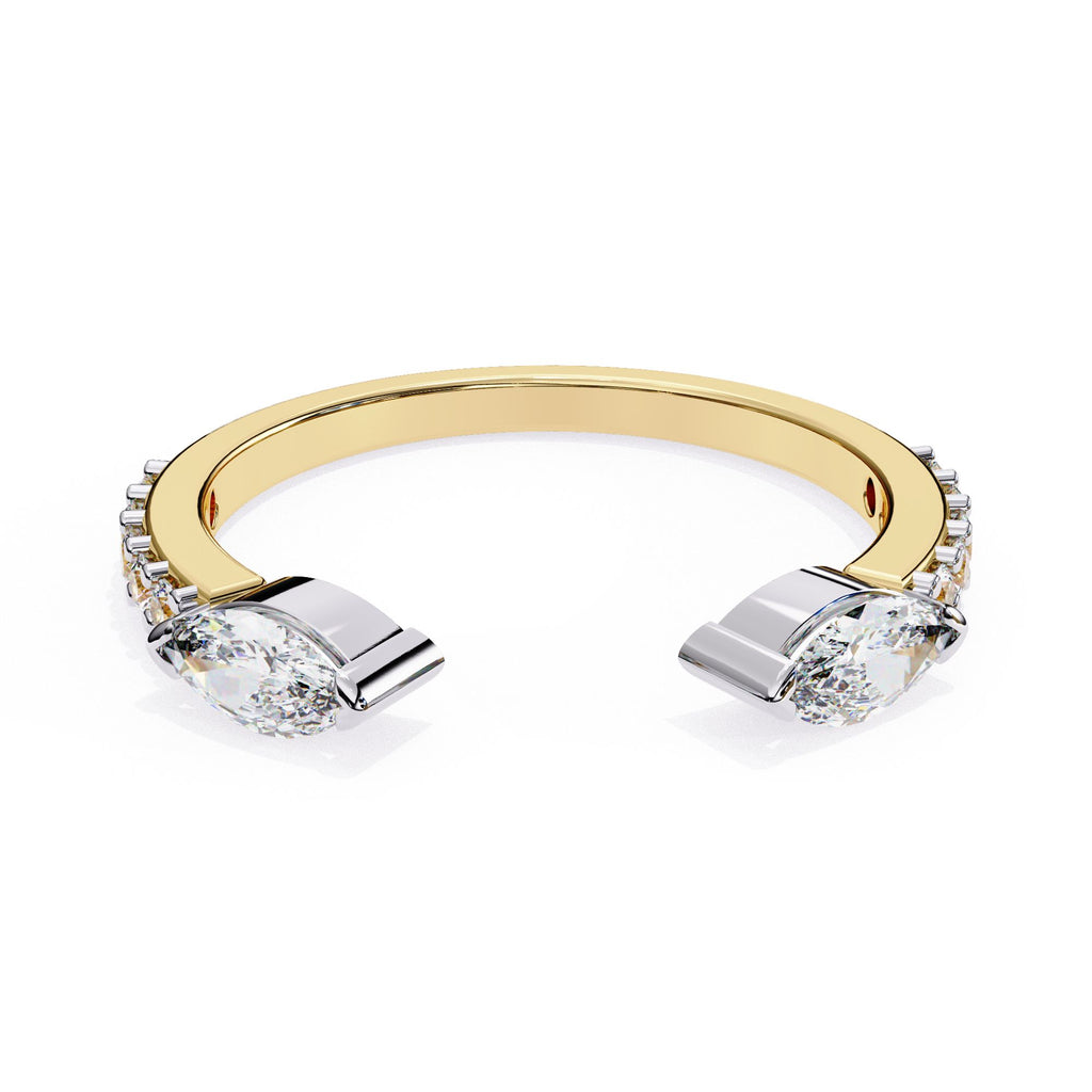 Contemporary cuff style diamond wedding band