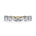 Marquise and round diamond half eternity band in gold