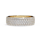 Multi row diamond wedding band in gold