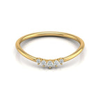 Dainty five-diamond wedding ring in gold