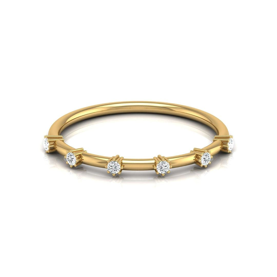 Classic Round Diamond Half Tennis Necklace in Gold