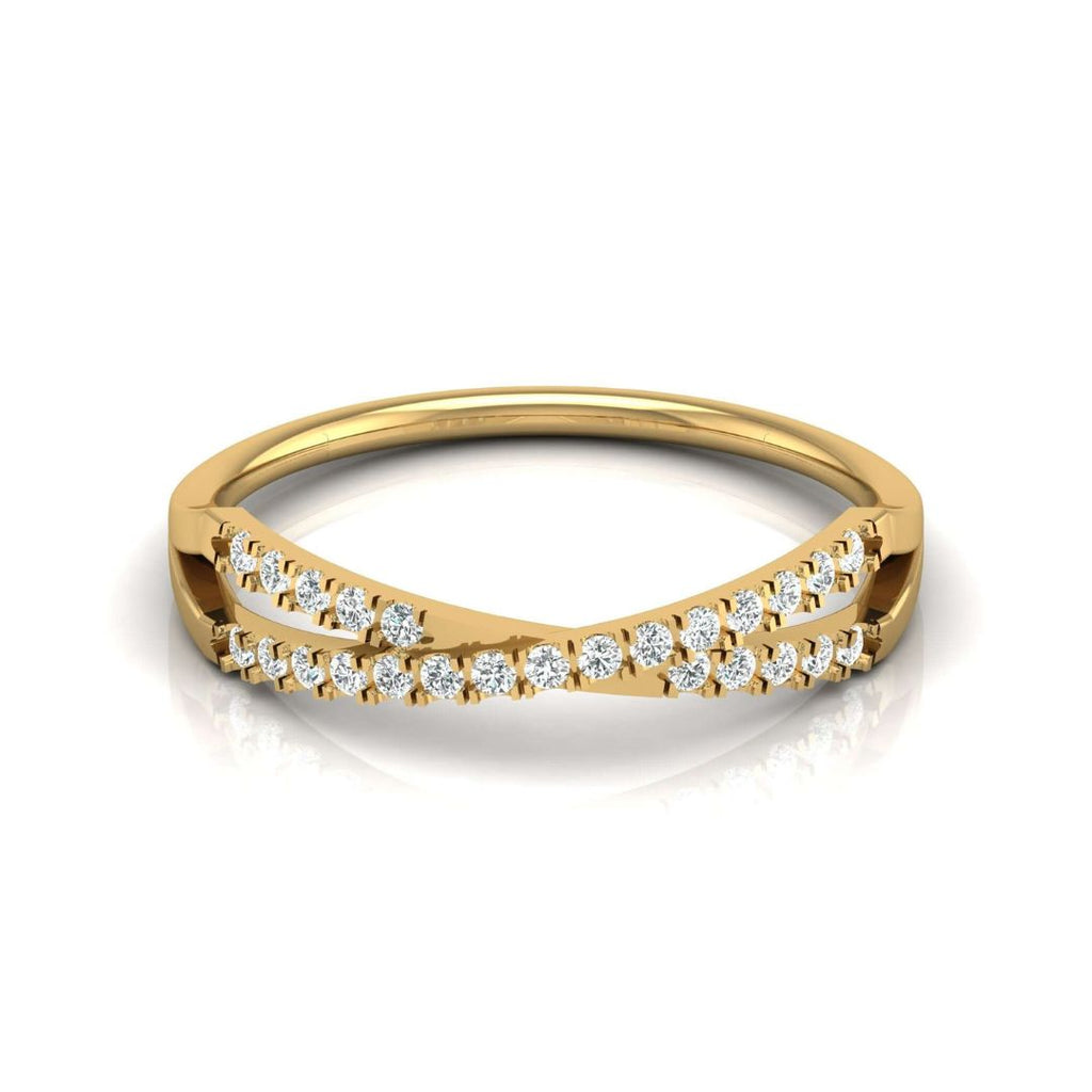 Round Diamond Wedding Band for Woman in Gold