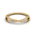 Round Diamond Wedding Band for Woman in Gold