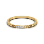 Minimal beaded diamond wedding band