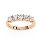 Elegant five stone diamond ring in Rose Gold