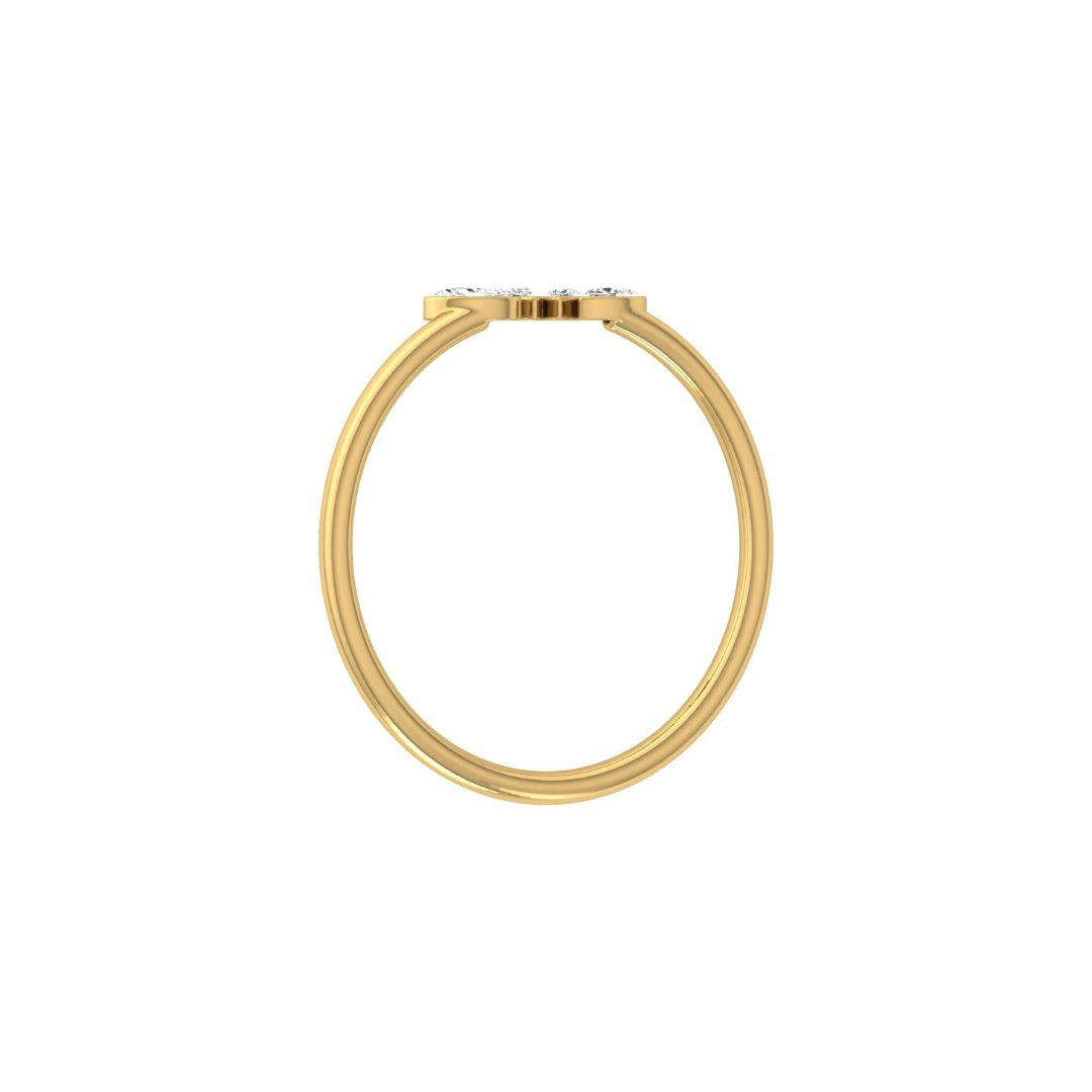 Delicate Marquise Diamond Leaf Crown Ring in Gold