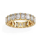 Luxury emerald cut diamond band with geometric eternity design