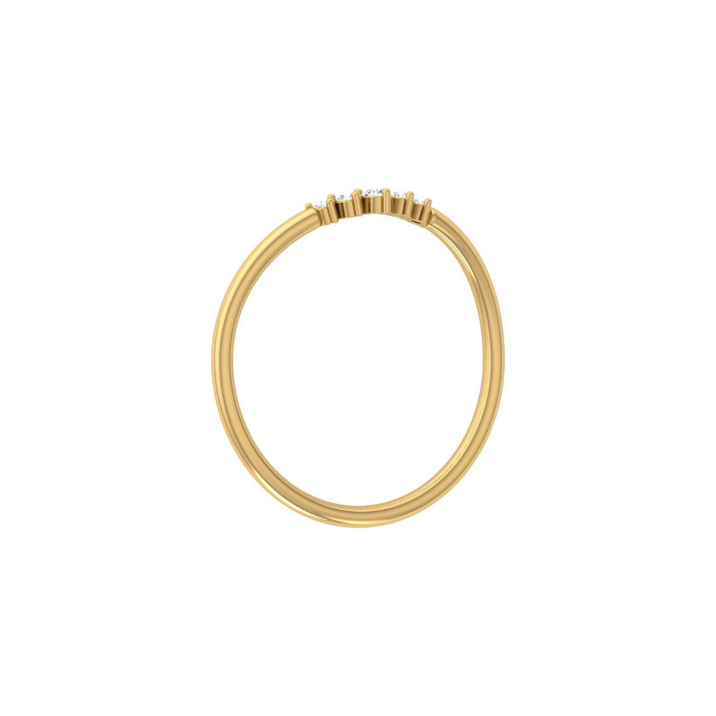 Thin gold diamond wedding band