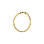 Thin gold diamond wedding band