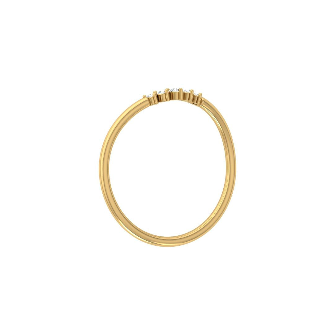Thin gold diamond wedding band