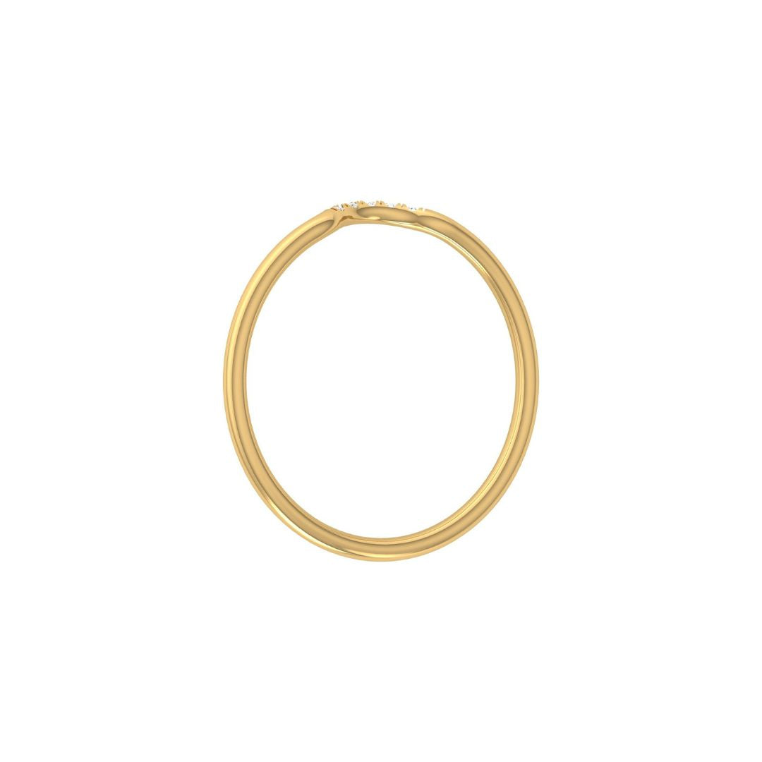 Delicate Curved Diamond Stacking Band Ring in Gold
