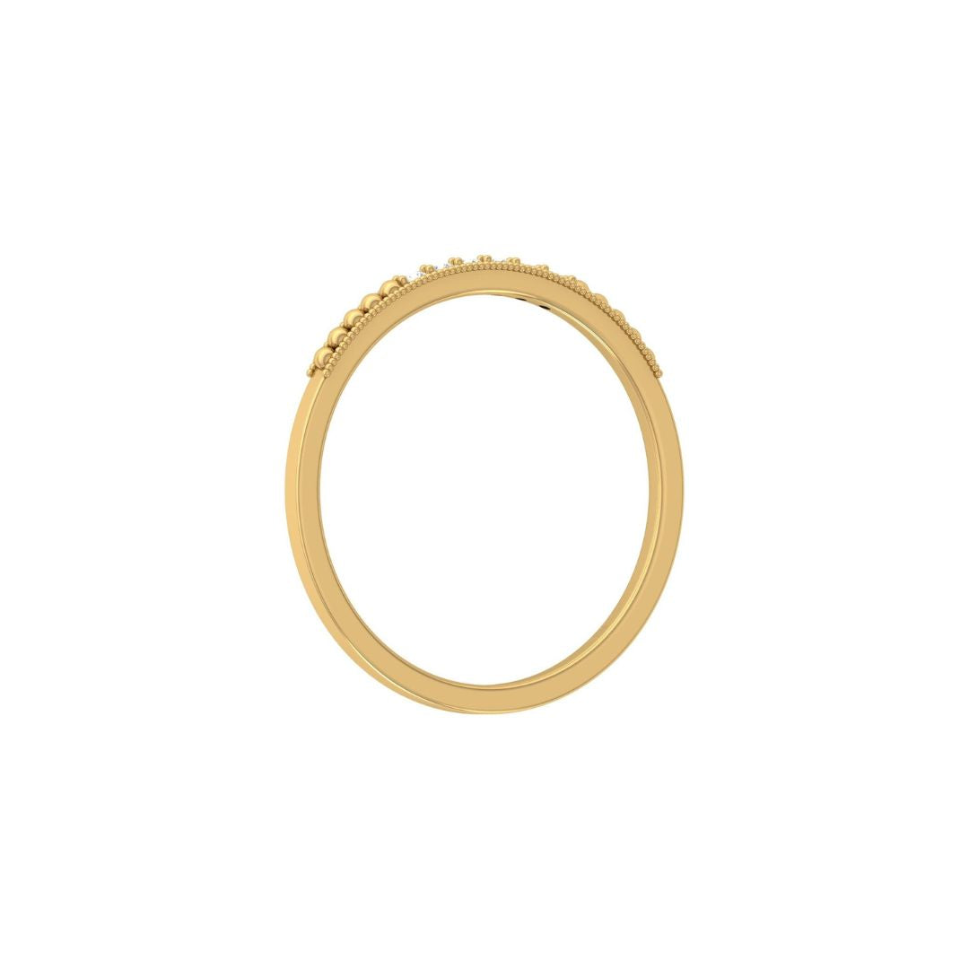The Classic Beaded Diamond Wedding Band in Gold