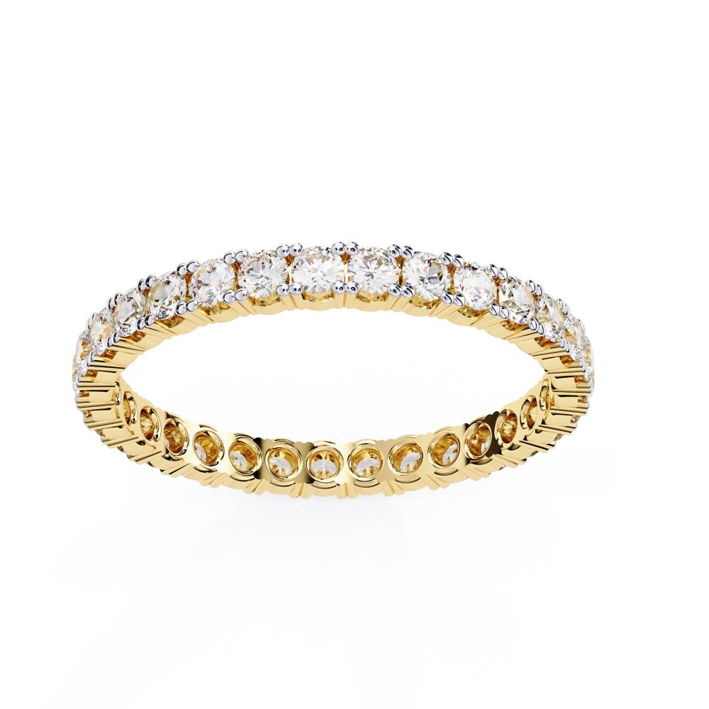 Luxury Round diamond band with geometric eternity design