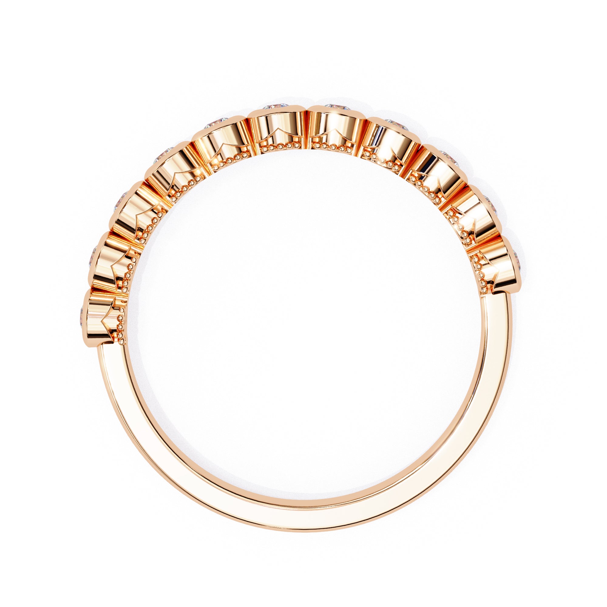 Luxury bezel-set diamond band