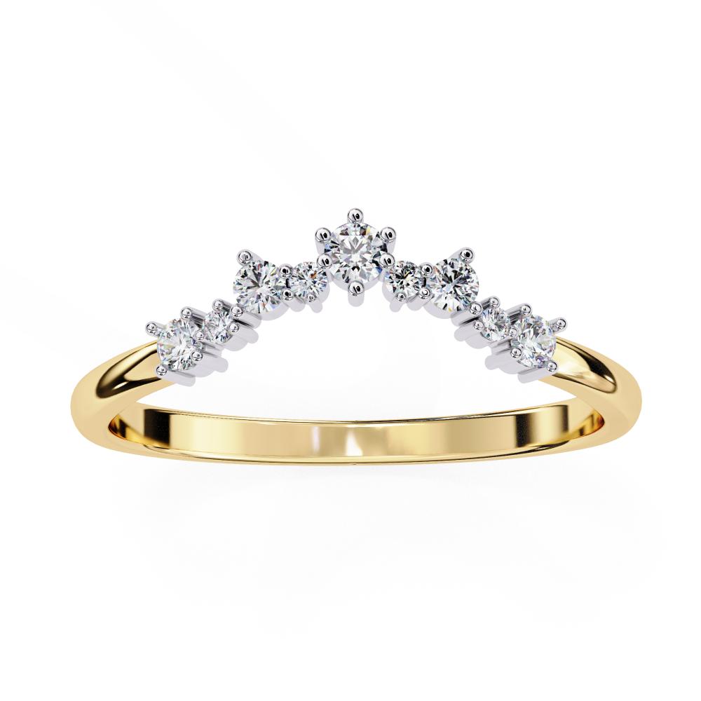 Tiara style curved diamond band in gold