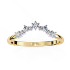 Tiara style curved diamond band in gold