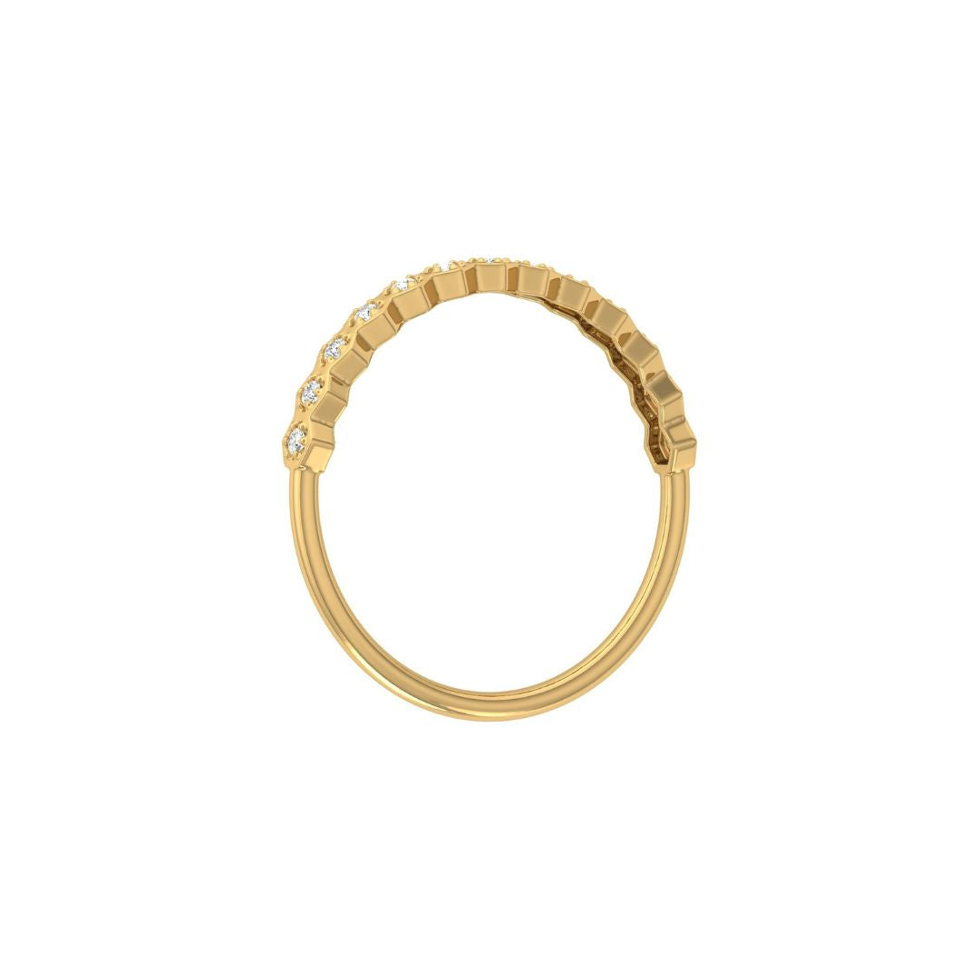 Minimal gold diamond wedding band