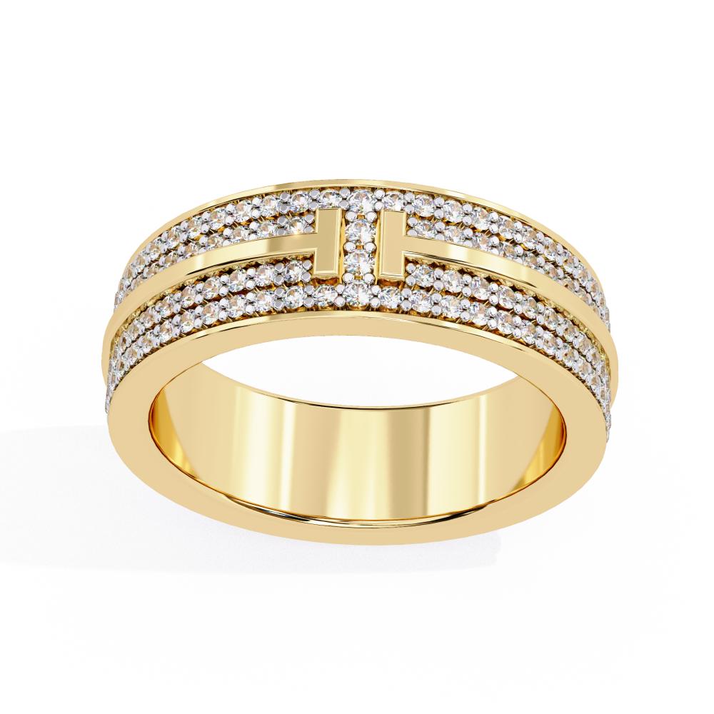 Luxury gold diamond wedding band