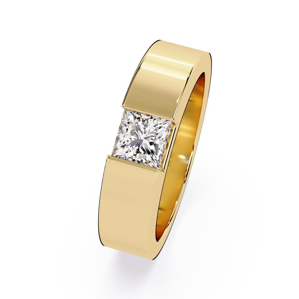 Regal princess cut diamond band with clean gold finish