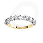 Luxury round diamond wedding band in gold