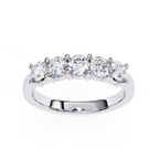 Elegant five stone diamond ring in White Gold