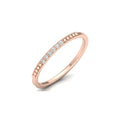 Thin diamond wedding band in rose gold with vintage bead design