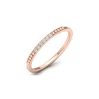 Thin diamond wedding band in rose gold with vintage bead design
