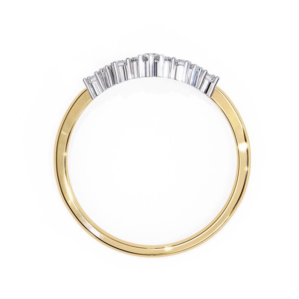 Diamond curved band with crown style design