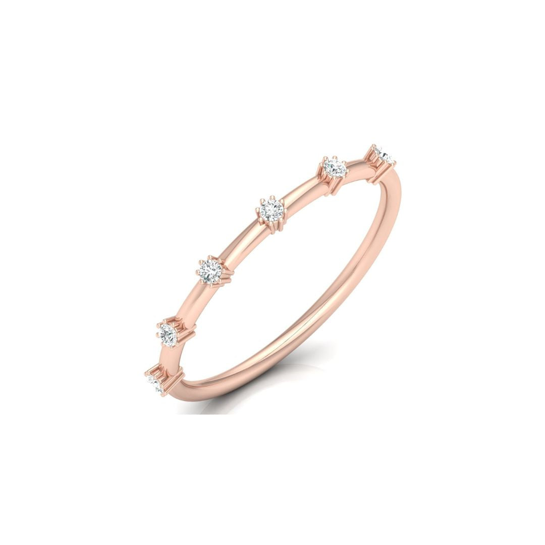 Classic Round Diamond Wedding Band in Rose Gold
