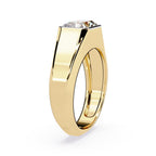 Radiant cut diamond bezel band in gold